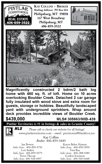 December 2004 Pintlar Territories Real Estate
									<br />
									Page xx
									  ♦  
									4 43⁄50"W x 7 17⁄20"H<br />
									30# Newsprint