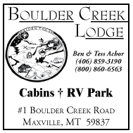 2004 Boulder Creek Lodge Cabins & RV Park
									<br>
									Page XX
									  ♦  
									2½"W x 2½"H<br>
									Colored Cardstock