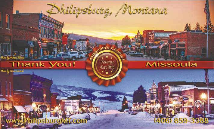 2016 The Missoulian ~ Missoula's Favorite Day Trip Award
									<br>
									Page xx
									  ♦  
									9⅞"W x 5 24⁄25"H<br>
									30# Newsprint