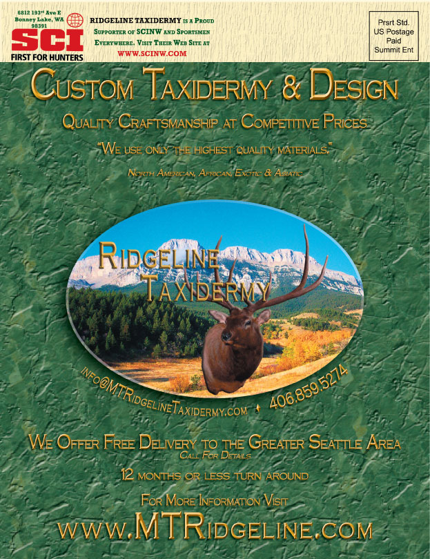 January 2015 Safari Club Northwest Newsletter
									<br>
									Back Cover
									  ♦  
									8 13⁄20"W x 11¼"H<br>
									70# Coated Text Stock