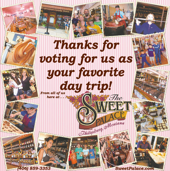 2018 The Sweet Palace ~ Missoula’s Favorite Day Trip Award
									<br>
									Page xx
									  ♦  
									9⅞"W x 10"H<br>
									30# Newsprint