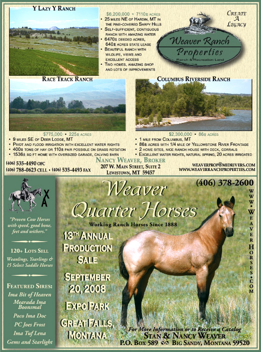 August 2008 Weaver Ranch Properties
									<br>
									Page 08
									  ♦  
									7¼"W x 9¾"H<br>
									100# Coated Text Stock