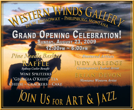 August 13, 2009 Western Winds Gallery
									<br>
									Page xx
									  ♦  
									4"W x 3"H<br>
									30# Newsprint